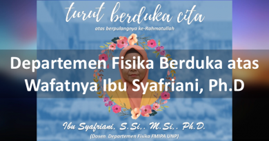 Departemen Fisika Berduka atas Wafatnya Ibu Syafriani, Ph.D