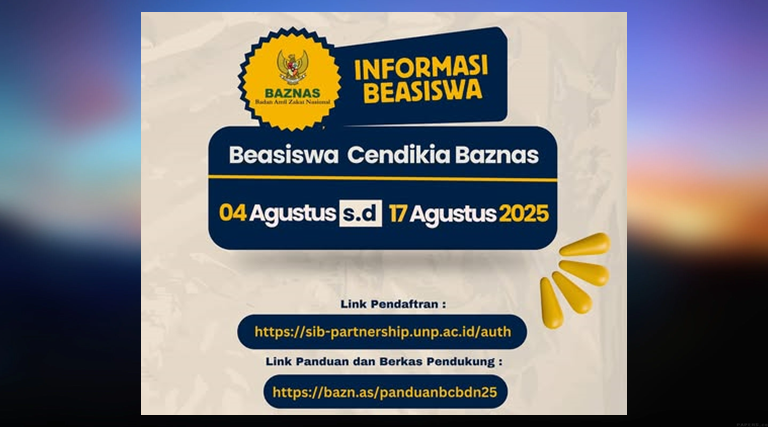 Beasiswa Cendekia Baznas Tahun 2025
