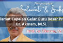 Selamat Capaian Gelar Guru Besar Prof. Dr. Akmam, M.Si.