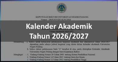 Kalender Akademik UNP Tahun 2026 2027