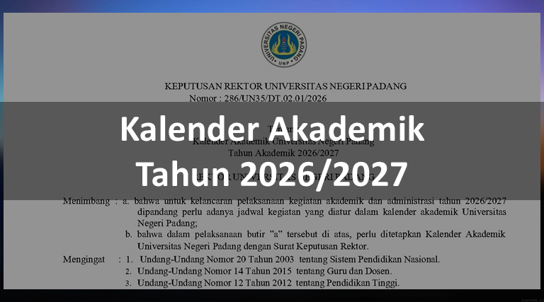 Kalender Akademik UNP Tahun 2026 2027