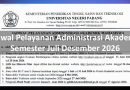 Jadwal Pelayanan Administrasi Akademik Semester Juli Desember 2026
